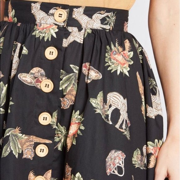 Modcloth Dresses & Skirts - Modcloth Hell Bunny Safari Animal Skirt Medium